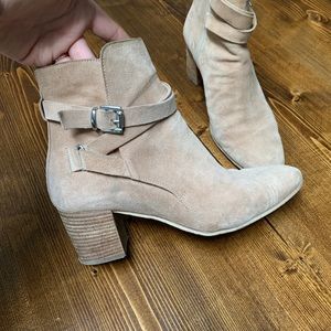 Gorgeous Nude Suede Ankle Boots